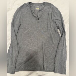Apt. 9 Charcoal Buttoned Henley Top